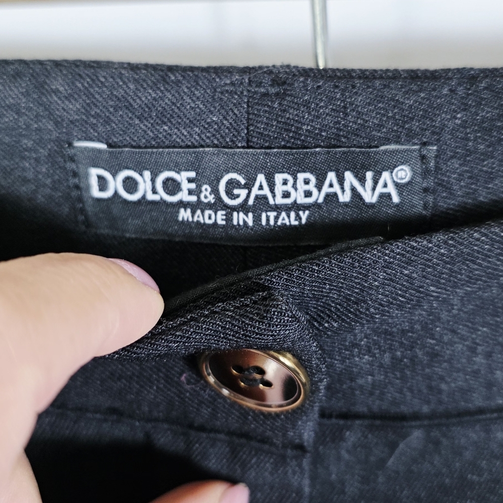 Dolce & Gabbana Virgin Wool Dark Grey Career Wear Dress Pants Women's Size 42 - Picture 3 of 11